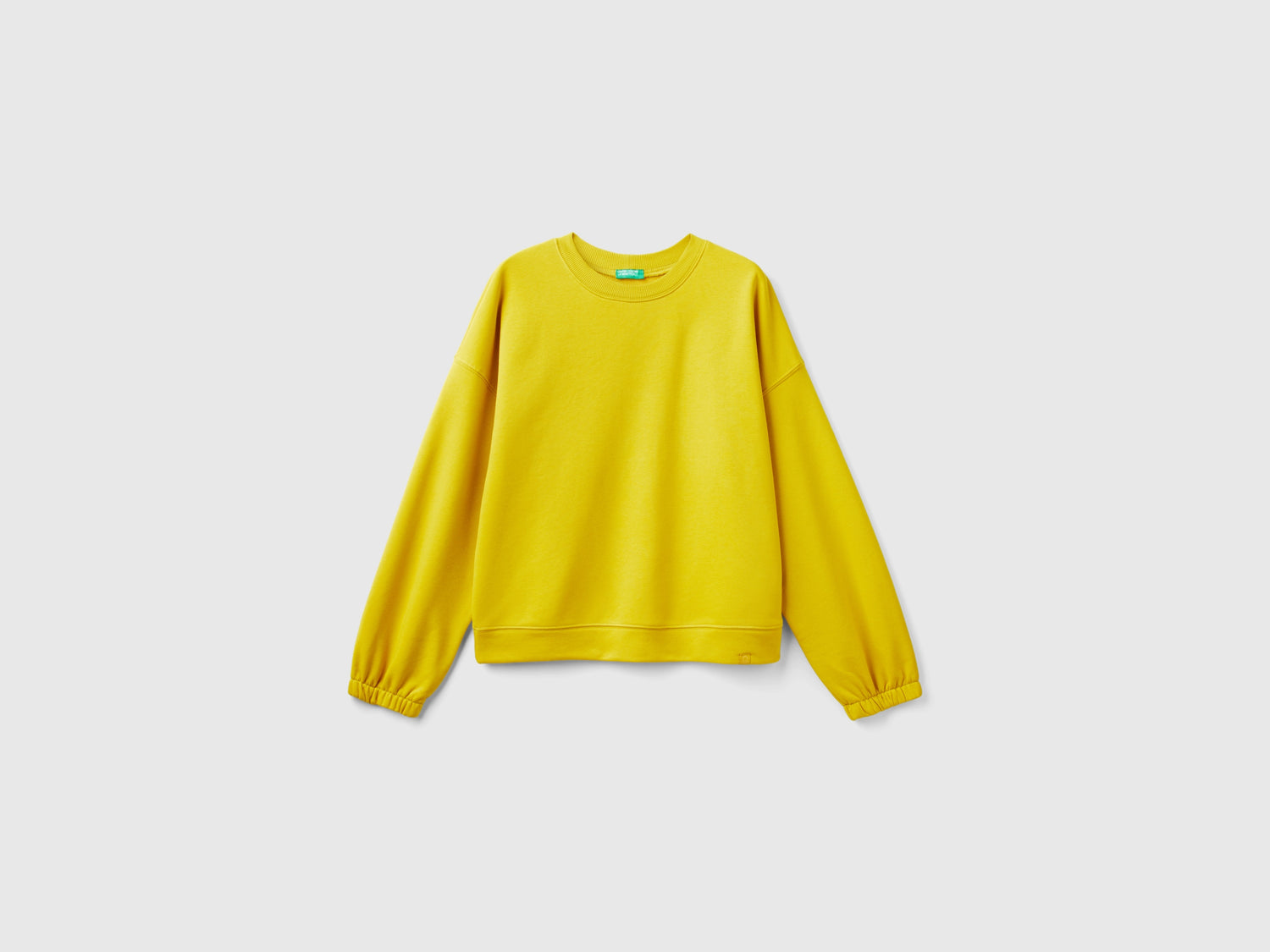 Felpa girocollo in misto cotone da donna giallo | Benetton Outlet
