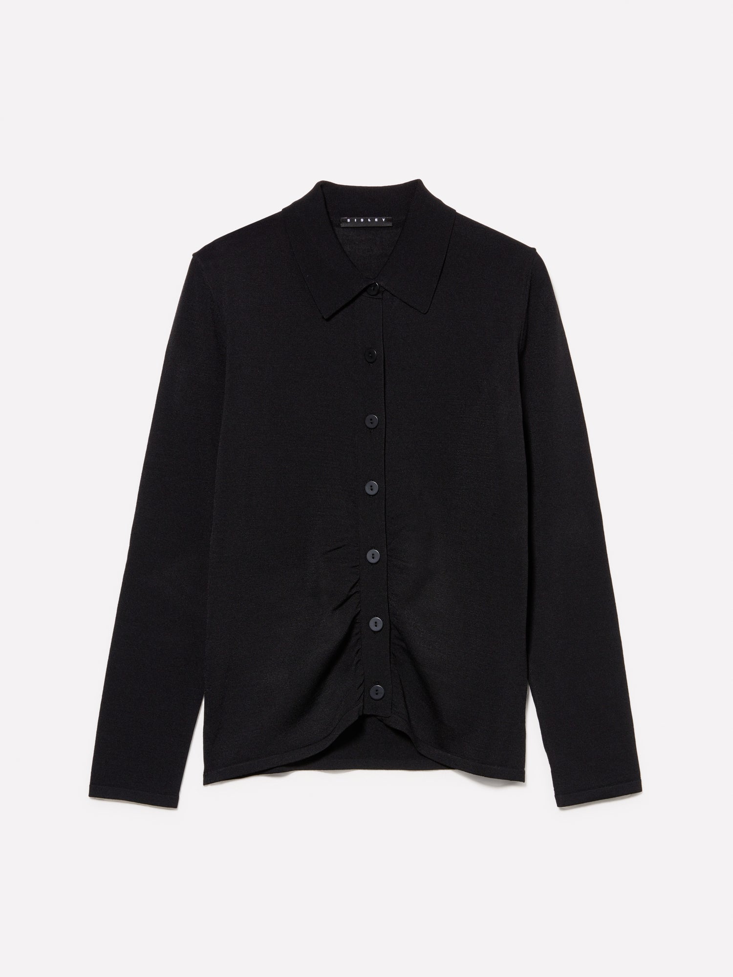 Cardigan con arriccio da donna nero | Sisley Outlet