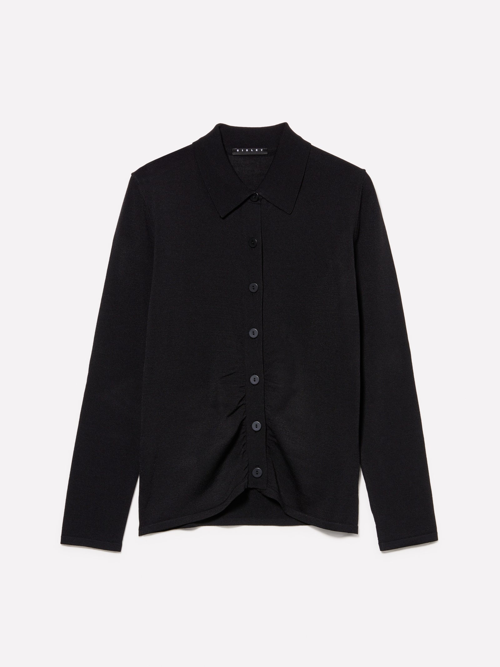 Cardigan con arriccio da donna nero | Sisley Outlet