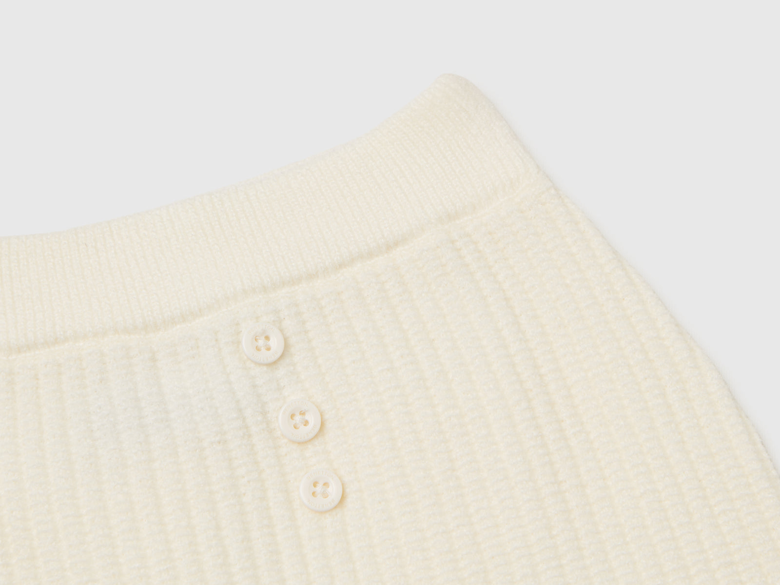 Pantaloni in ciniglia da neonato bianco panna 3 | Benetton Outlet
