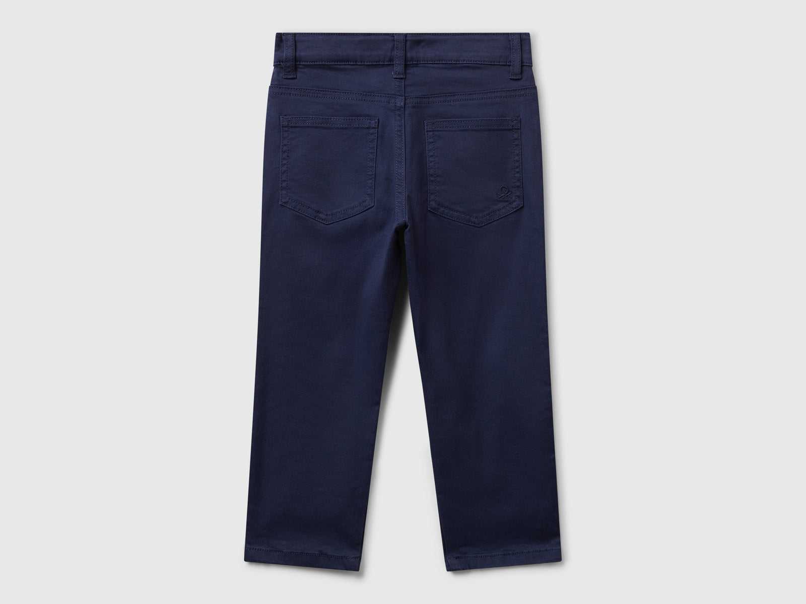Pantaloni in cotone stretch da bimbo blu scuro 2 | Benetton Outlet