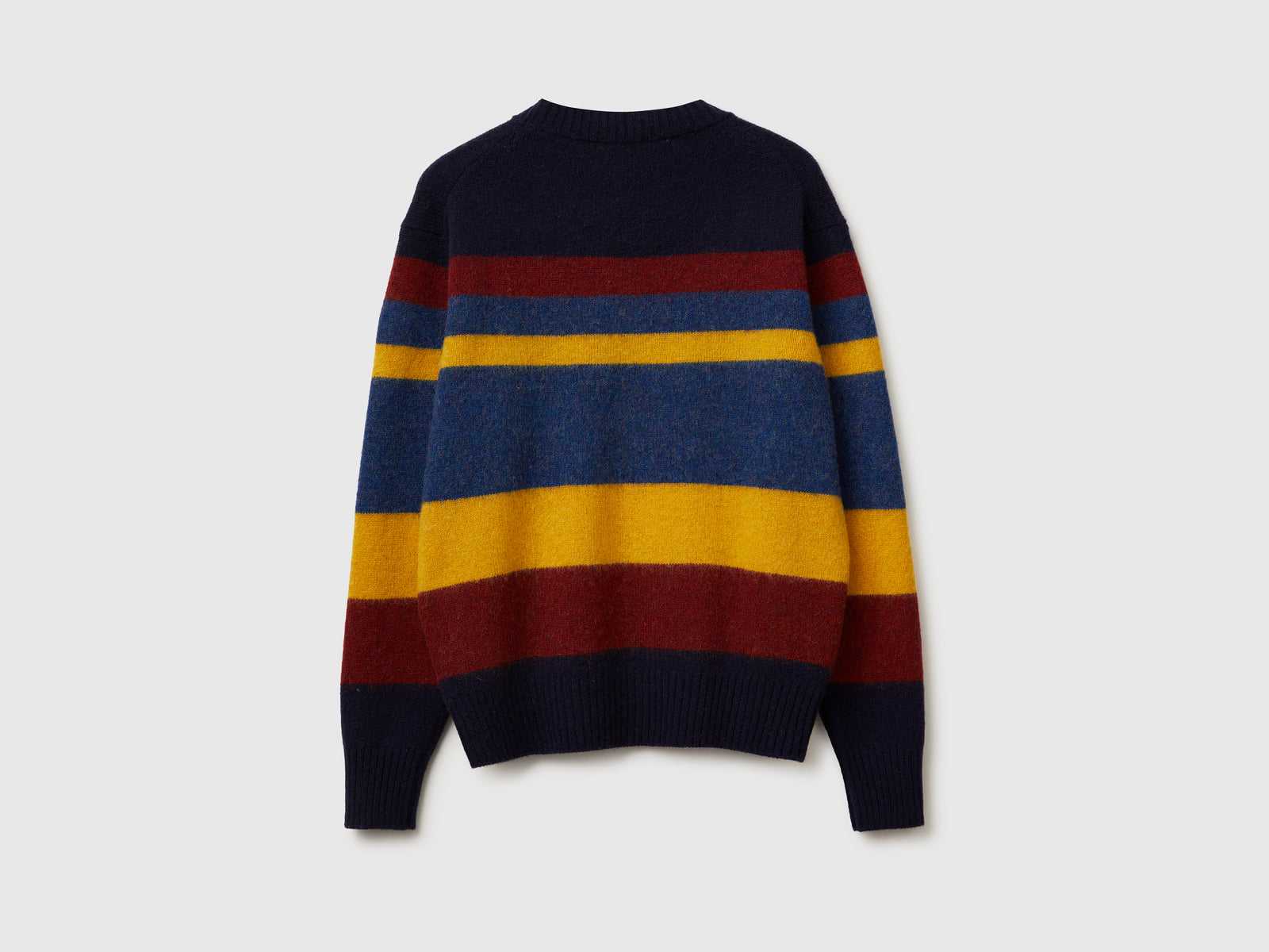 Maglia a righe in lana Shetland da uomo blu 2 | Benetton Outlet