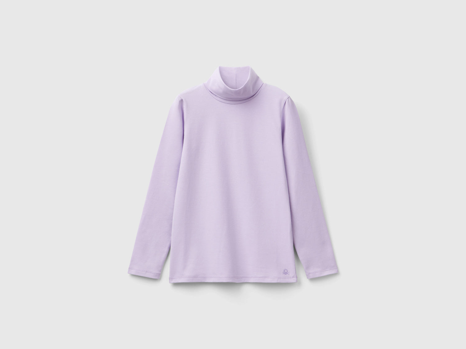 Stretch high-neck T-shirt da bambina lilla | Benetton Outlet