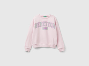 Felpa 100% cotone con logo glitter