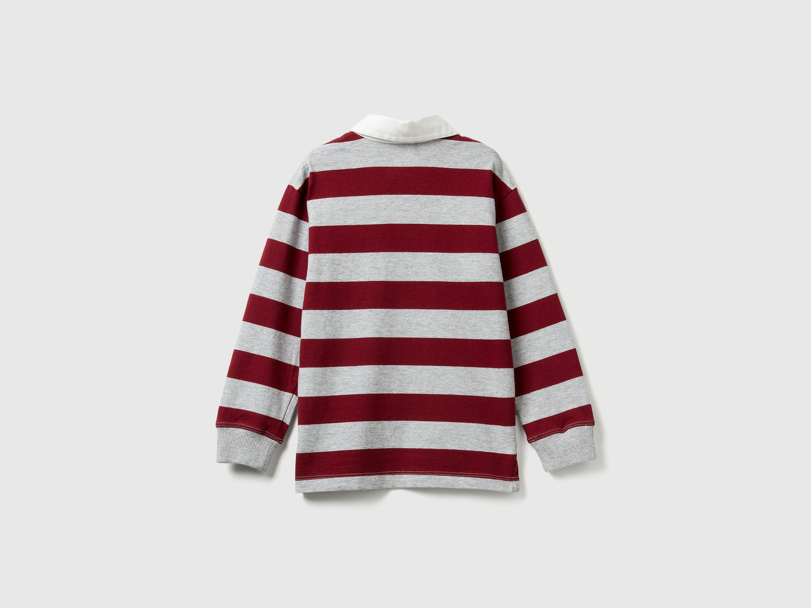 Polo rugby a righe in cotone da bimbo bordeaux 2 | Benetton Outlet