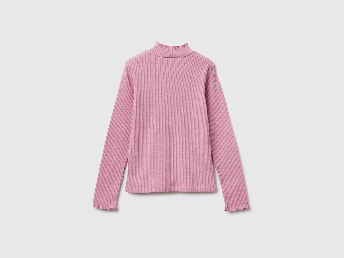 T-shirt lupetto in caldo misto cotone