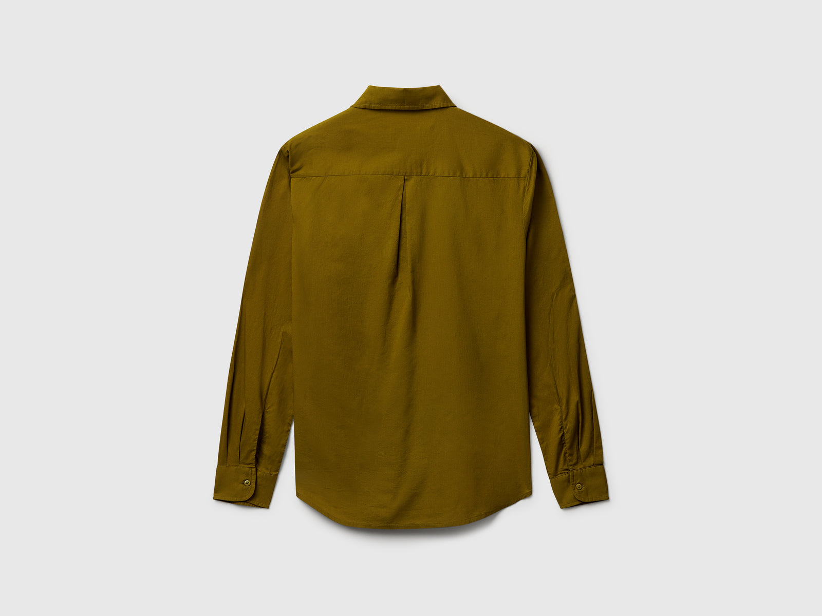 Camicia regular fit in cotone leggero da donna verde militare 2 | Benetton Outlet