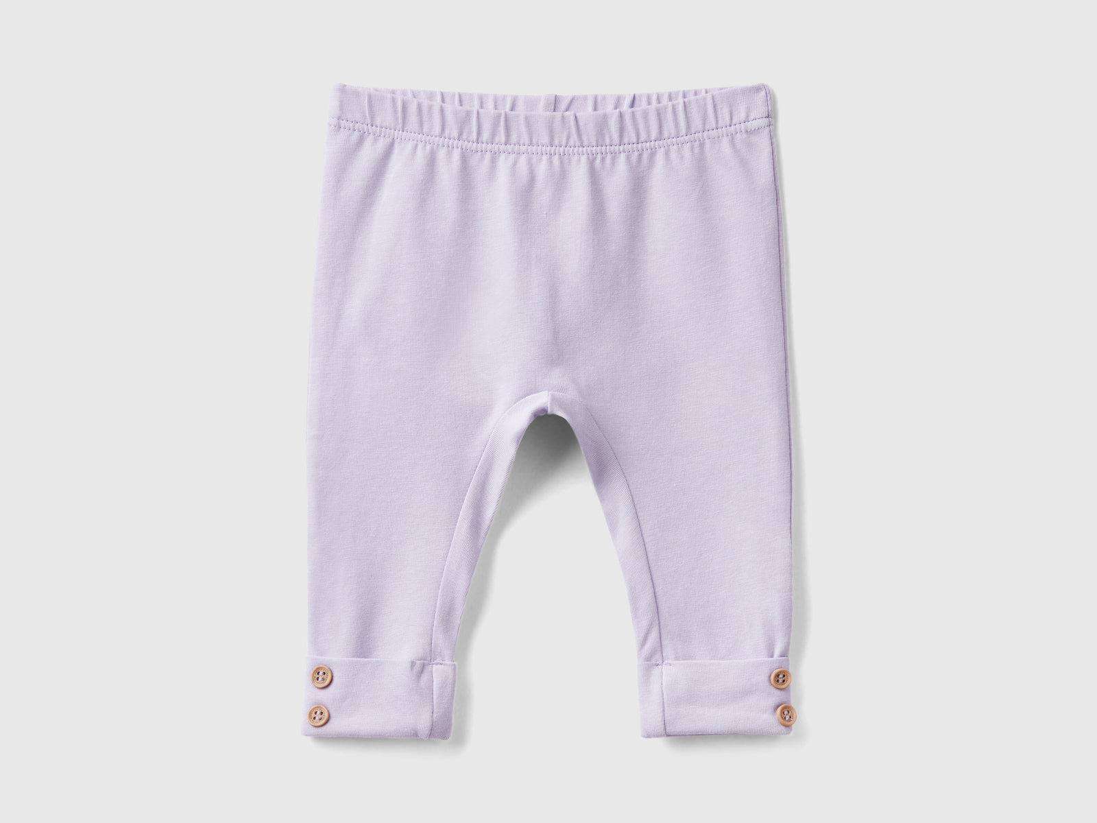 Leggings in cotone stretch da neonato lilla | Benetton Outlet