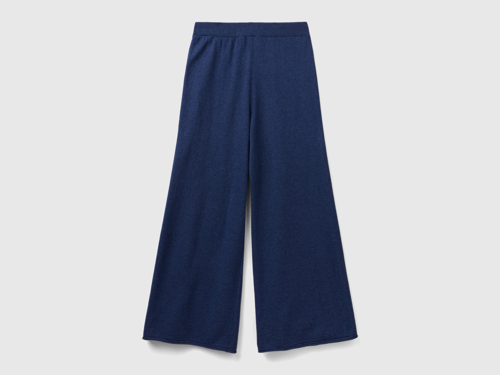 Pantaloni ampi blu in misto lana e cashmere da donna avio 2 | Benetton Outlet