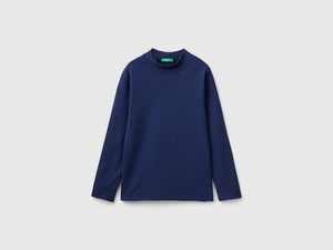 T-shirt lupetto a costine