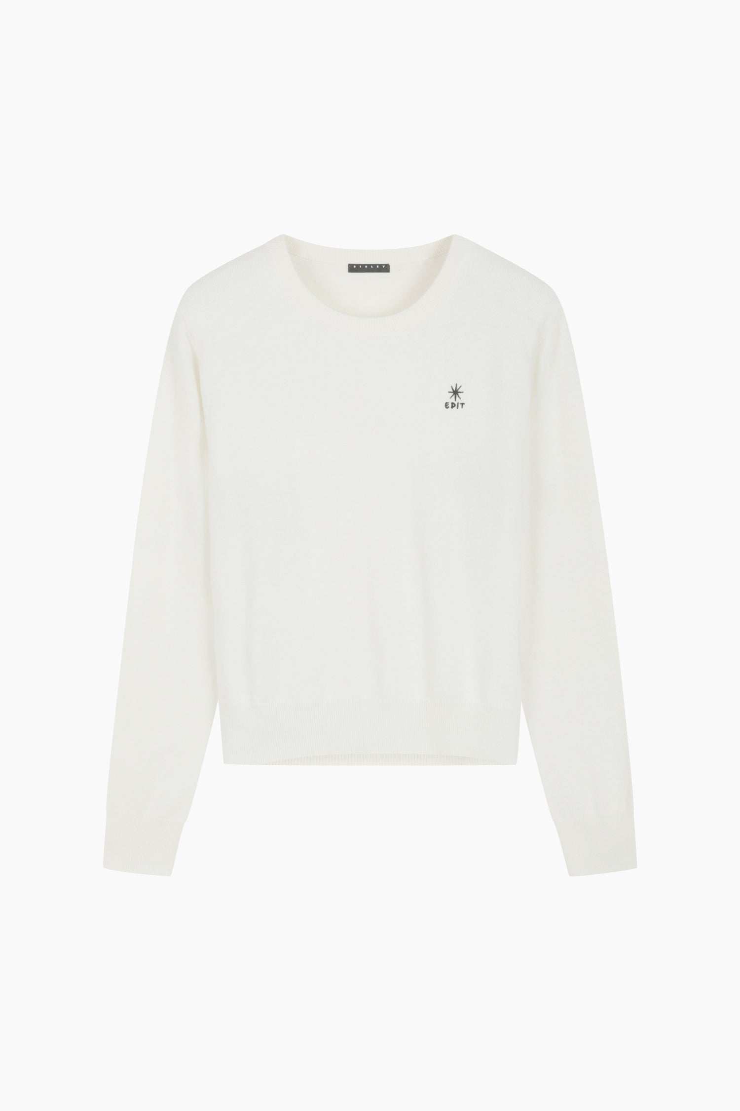 Maglia girocollo con ricamo da donna bianco | Sisley Outlet