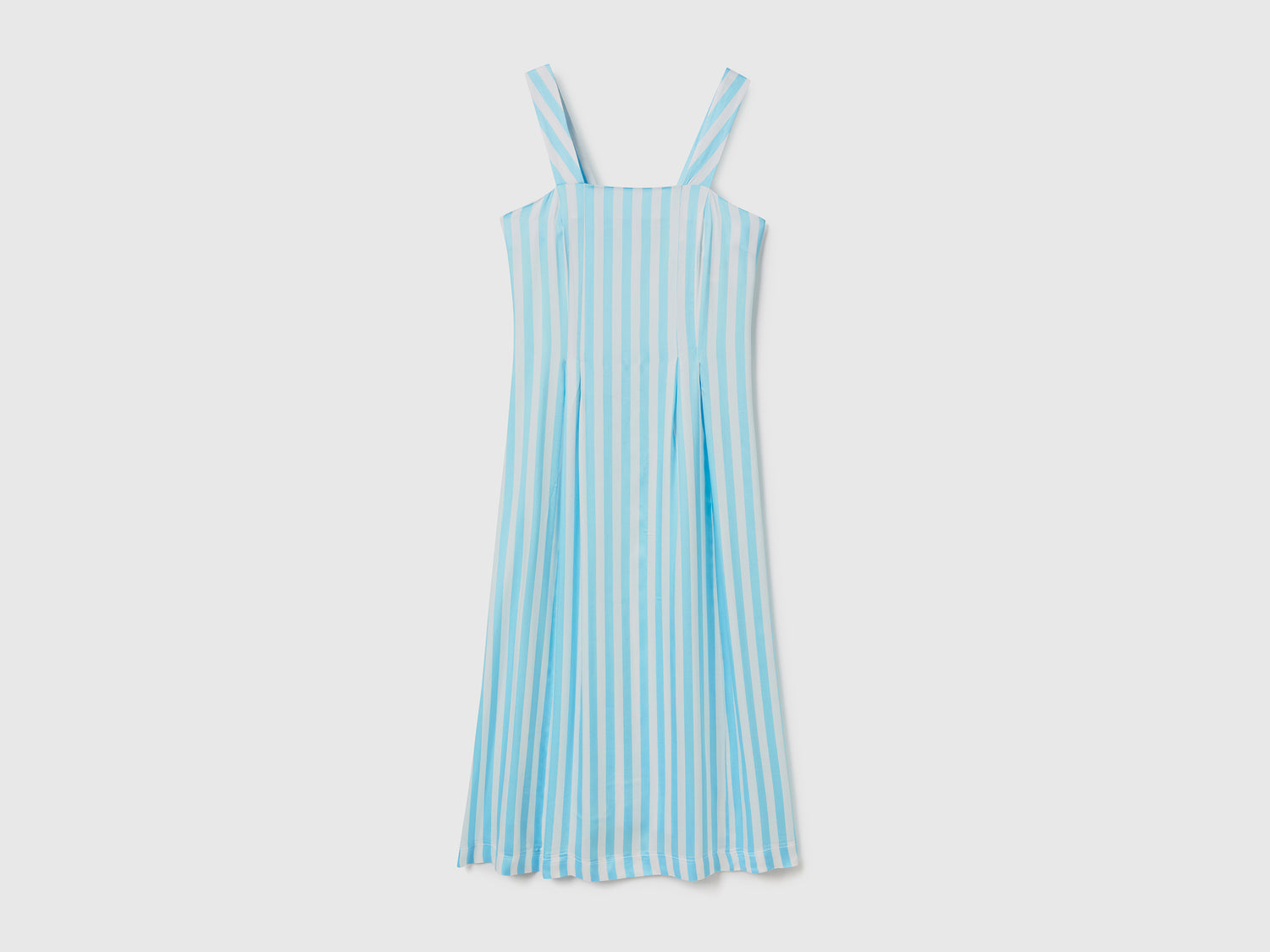Vestito fluido con stampa da donna celeste | Benetton Outlet