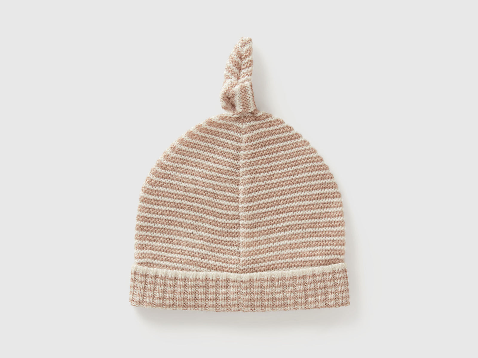 Cappellino in maglia con nodino da neonato bianco panna 2 | Benetton Outlet