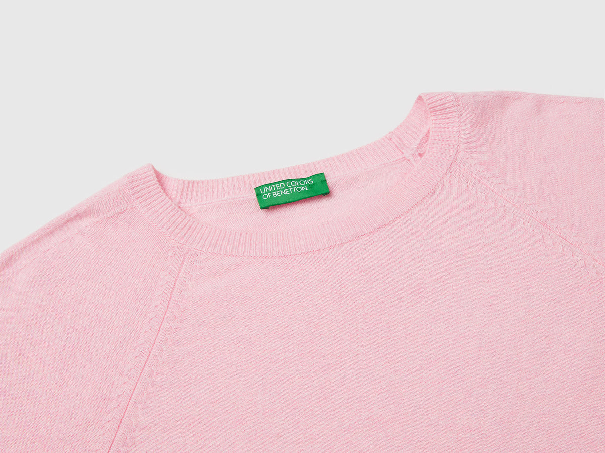 Maglia girocollo in misto lana e cashmere