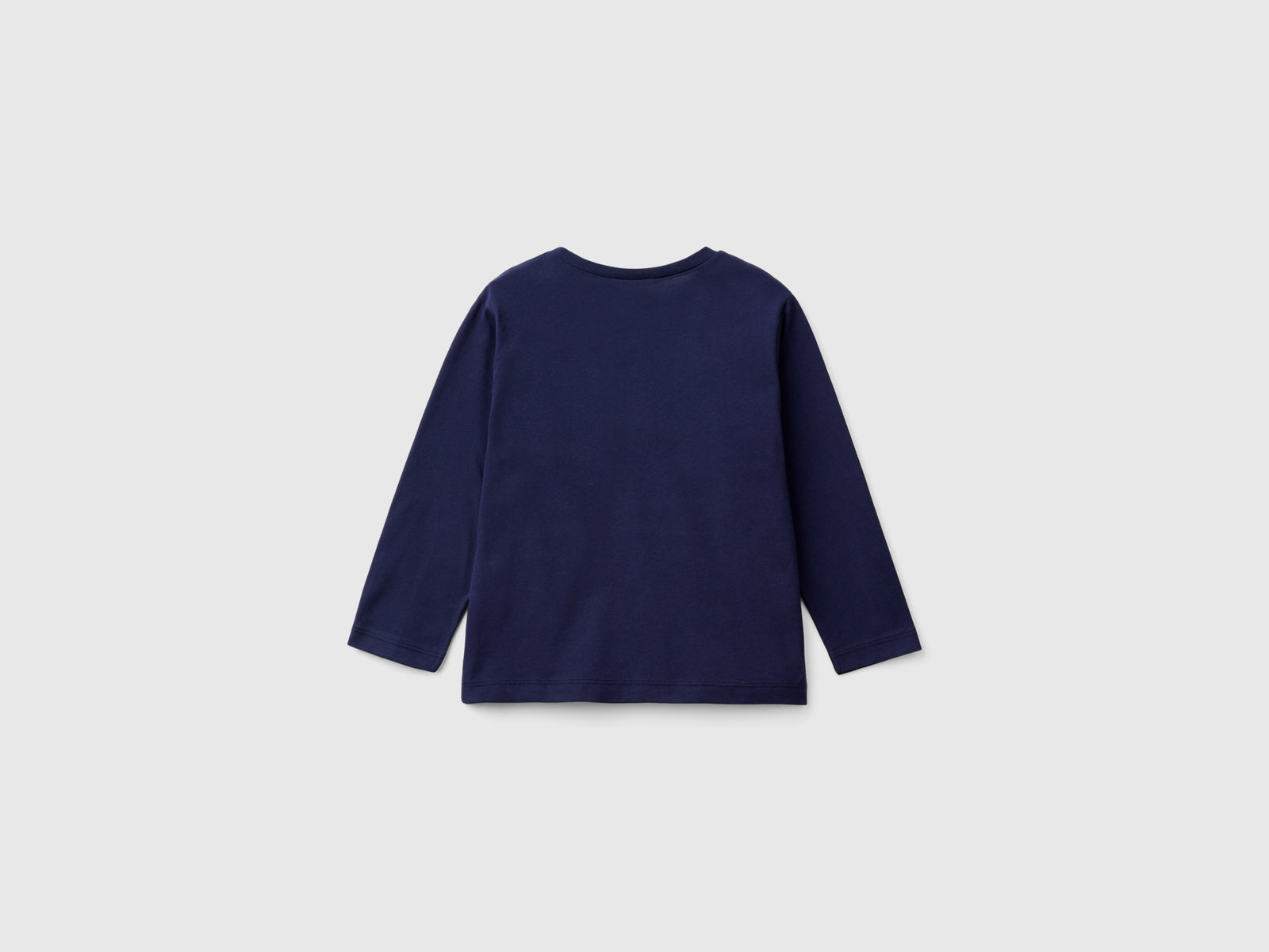 Maglietta girocollo in caldo cotone bio da bimbo blu scuro 2 | Benetton Outlet
