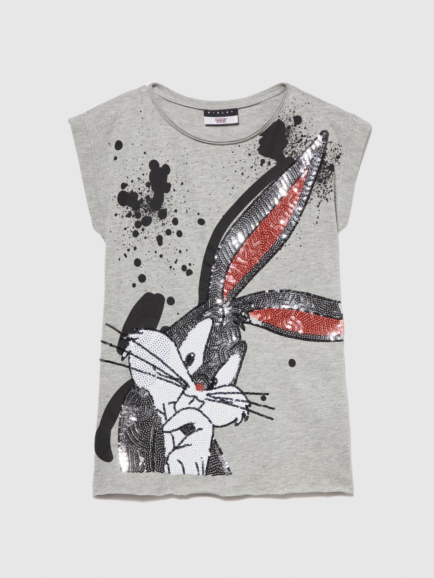 T-shirt over con paillettes ©Looney Tunes da bambina grigio | Sisley young Outlet