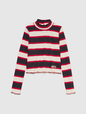 T-shirt lupetto a righe
