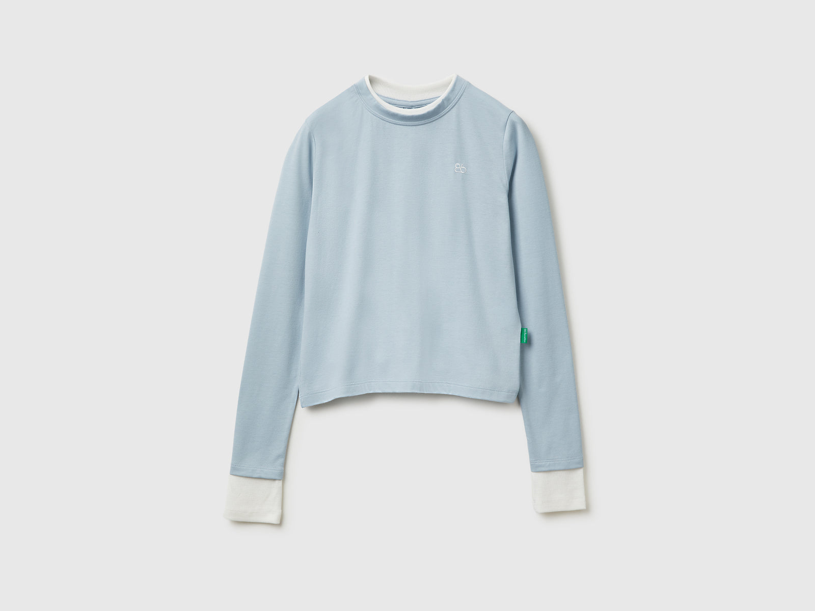 T-shirt slim fit da donna celeste | Benetton Outlet