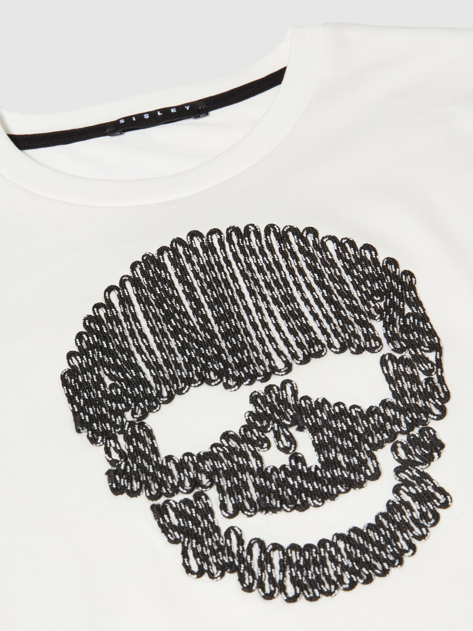T-shirt con ricamo da bambino bianco 2 | Sisley young Outlet