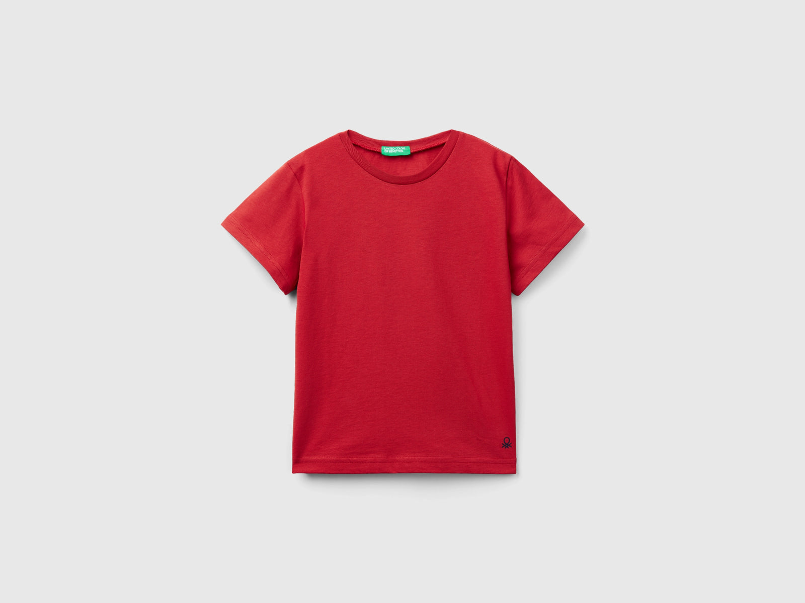T-shirt in cotone biologico da bimbo rosso mattone | Benetton Outlet