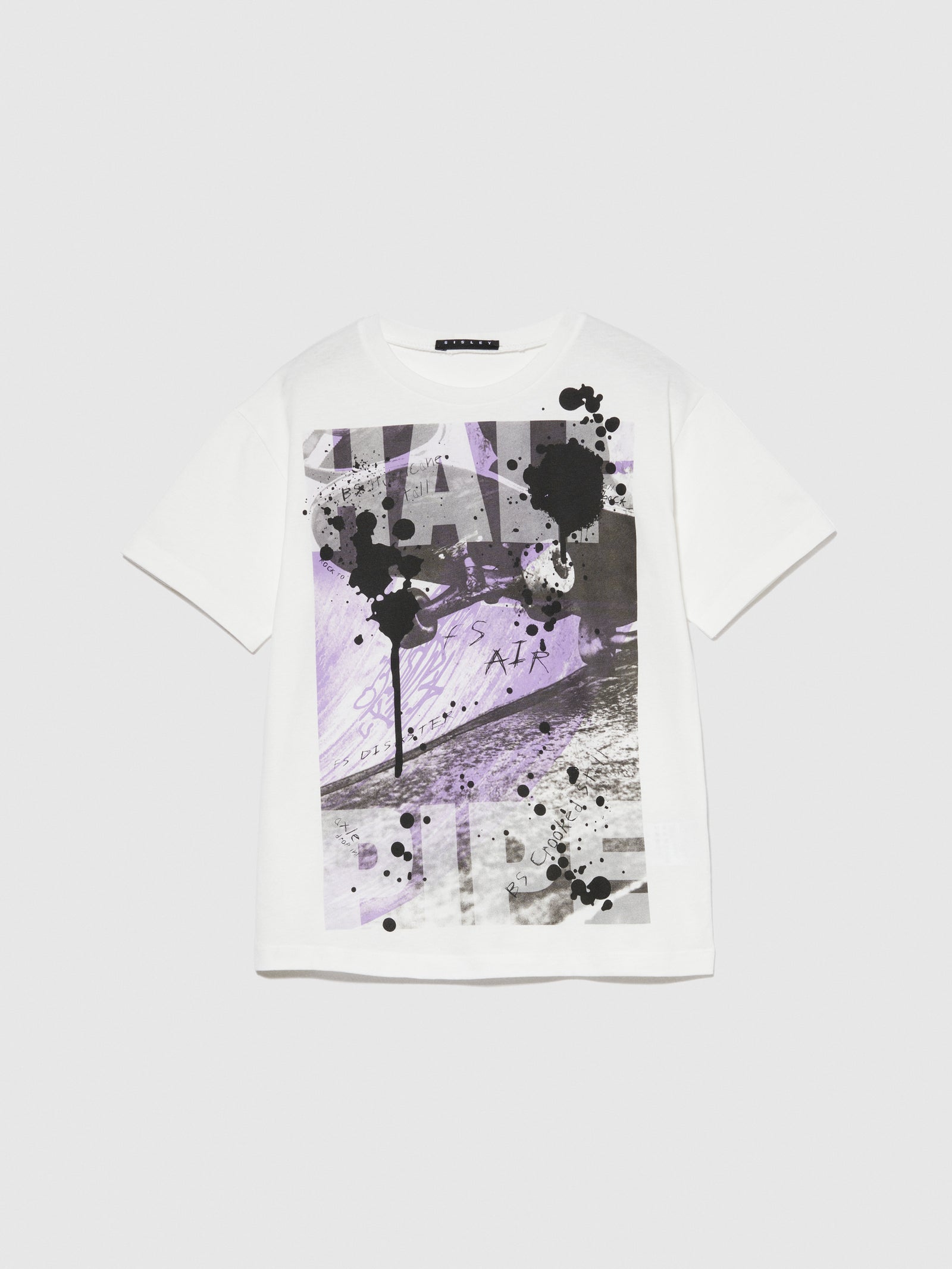 T-shirt con stampa da bambino bianco | Sisley young Outlet