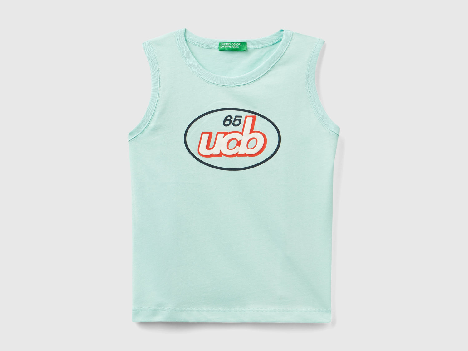 Canotta 100% cotone bio con logo da bimbo azzurro | Benetton Outlet