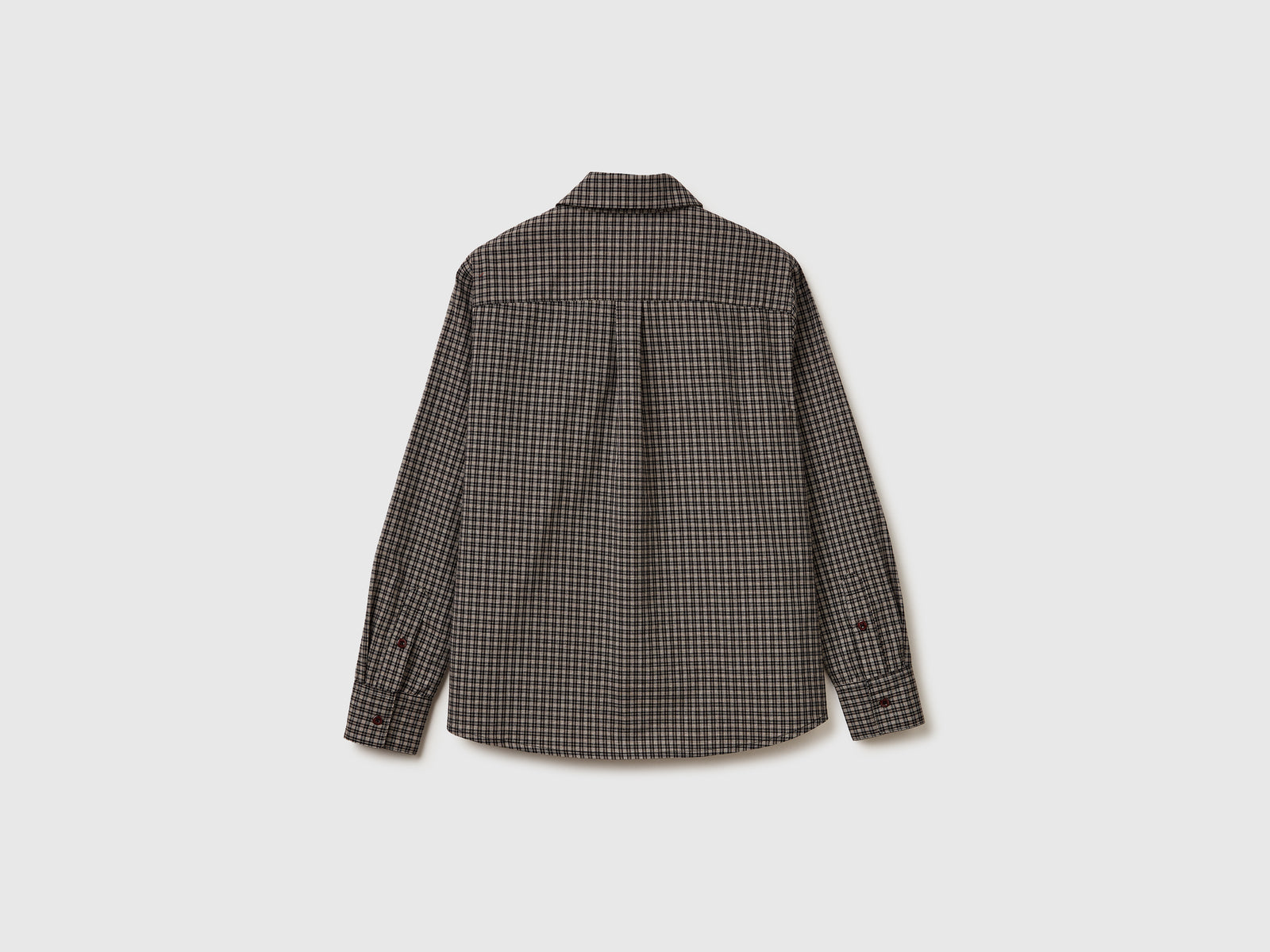 Camicia a quadri 100% cotone da donna marrone scuro 2 | Benetton Outlet