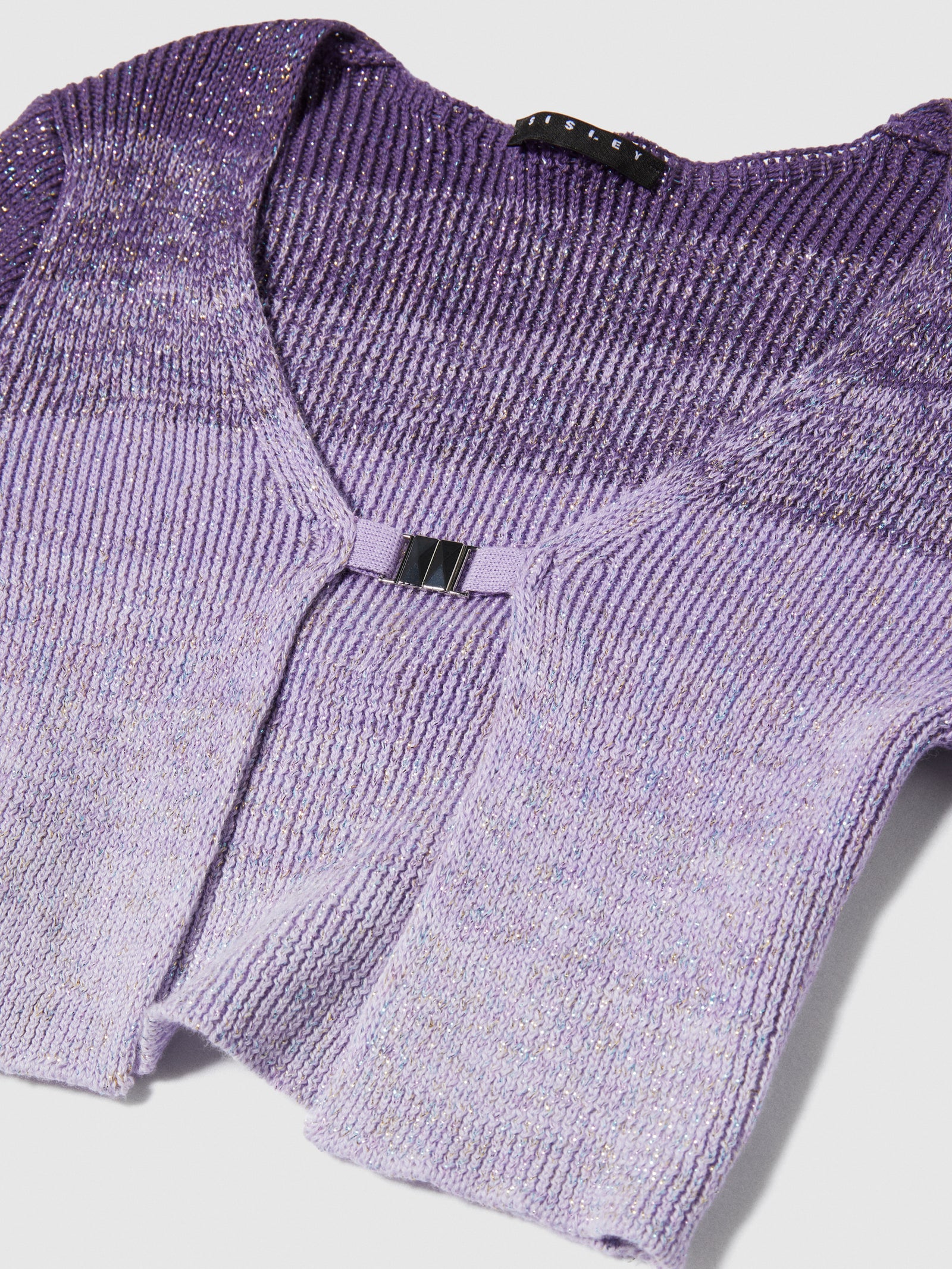 Cardigan sfumato in lurex da bambina lilla 2 | Sisley young Outlet