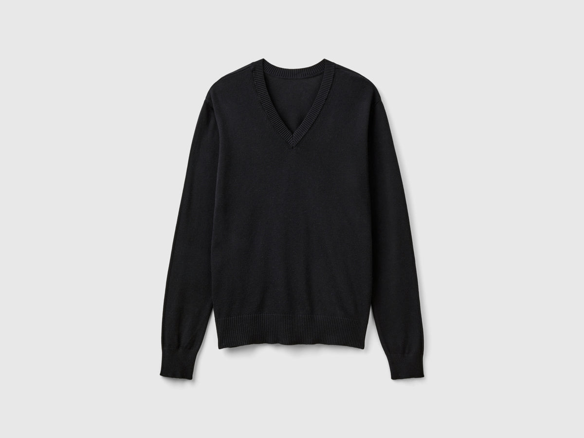Maglia scollo a V in misto Modal