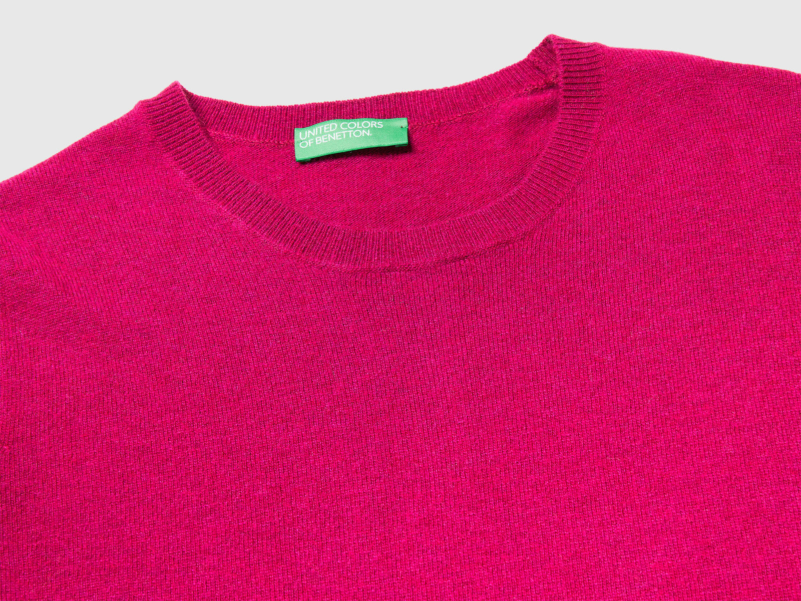 Maglia manica corta fucsia in pura lana Merino da donna ciclamino 3 | Benetton Outlet