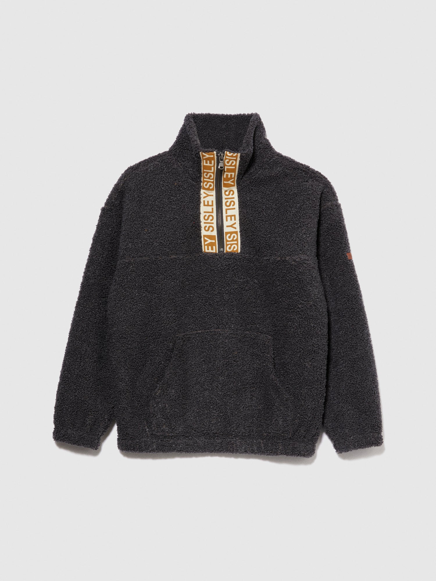 Felpa teddy con banda logata da bambino grigio scuro | Sisley young Outlet