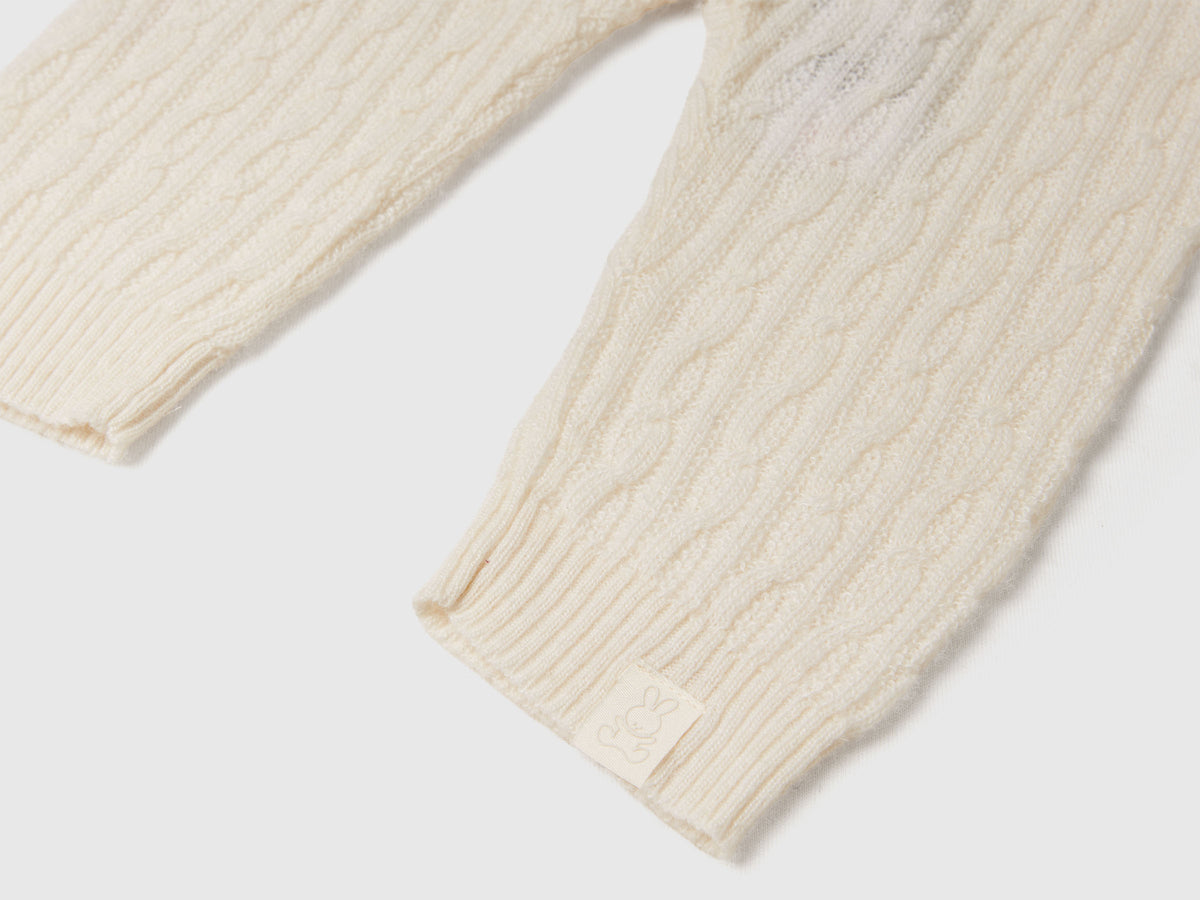 Pantaloni con trecce in misto lana