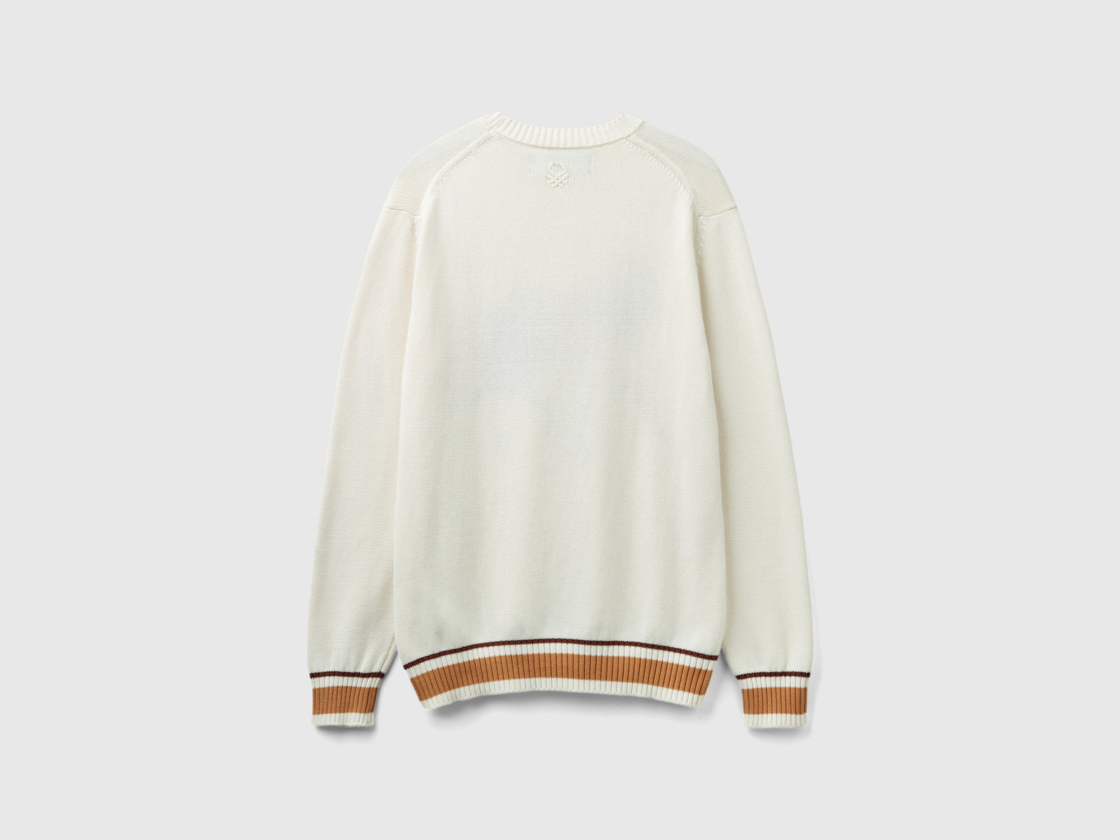 Maglia con intarsio cavallo da uomo bianco panna 2 | Benetton Outlet