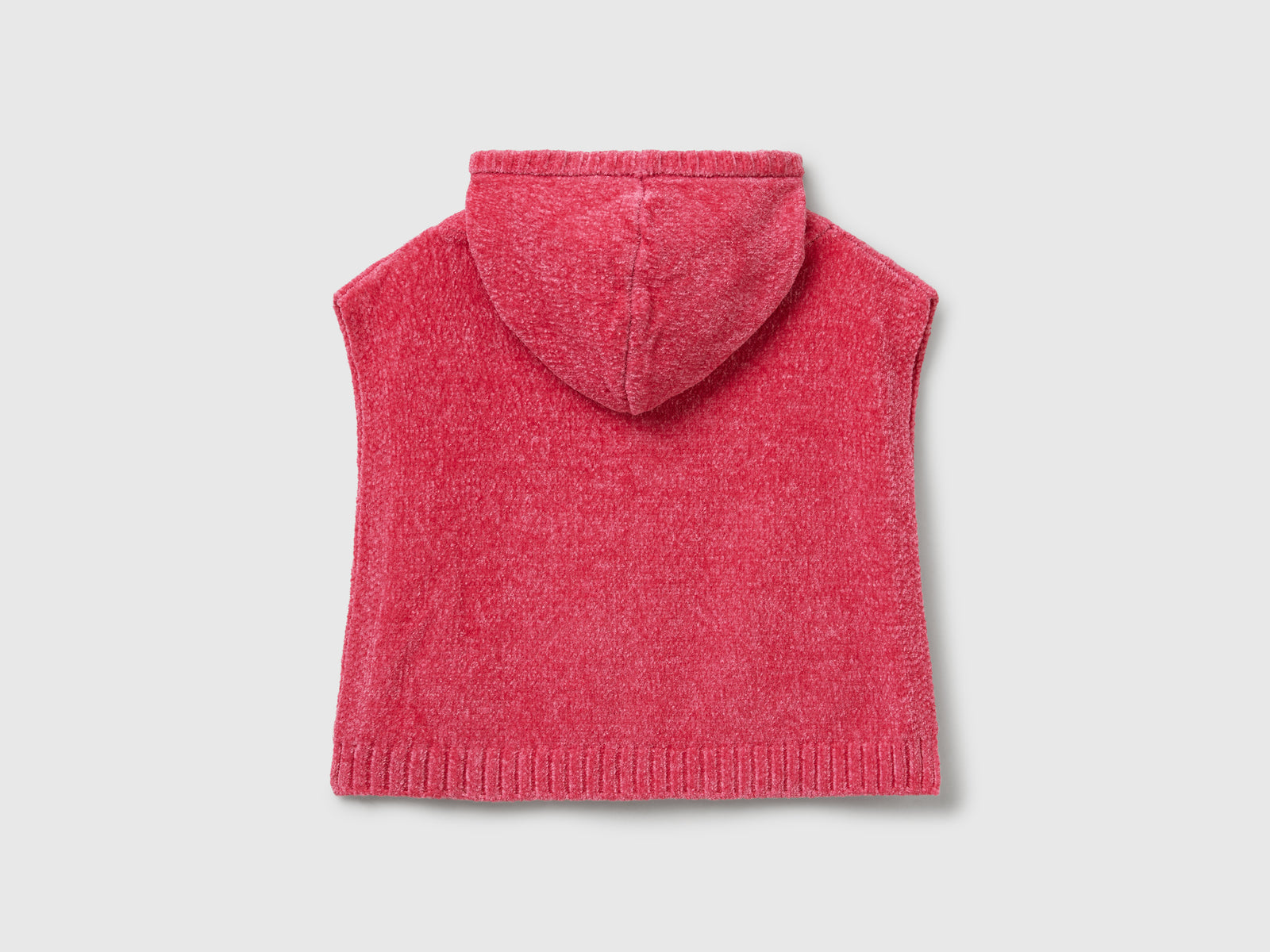 Poncho in ciniglia da bambina fucsia 2 | Benetton Outlet