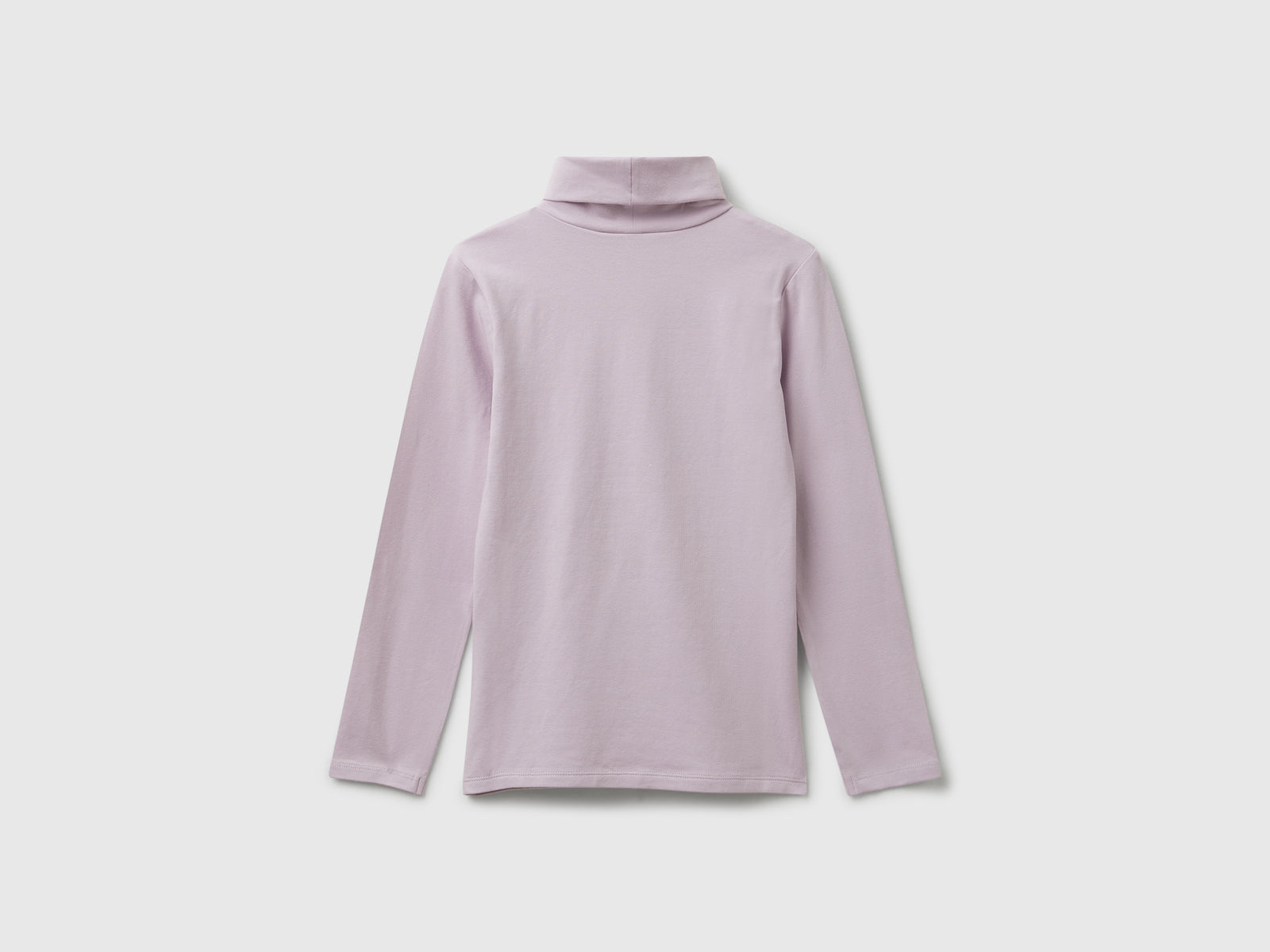 T-shirt stretch con collo alto da bambina lavanda 2 | Benetton Outlet
