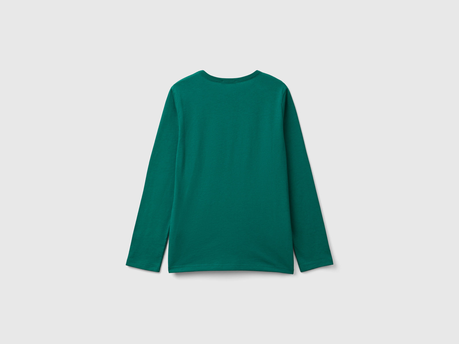 T-shirt a manica lunga in cotone bio da bambina verde scuro 2 | Benetton Outlet