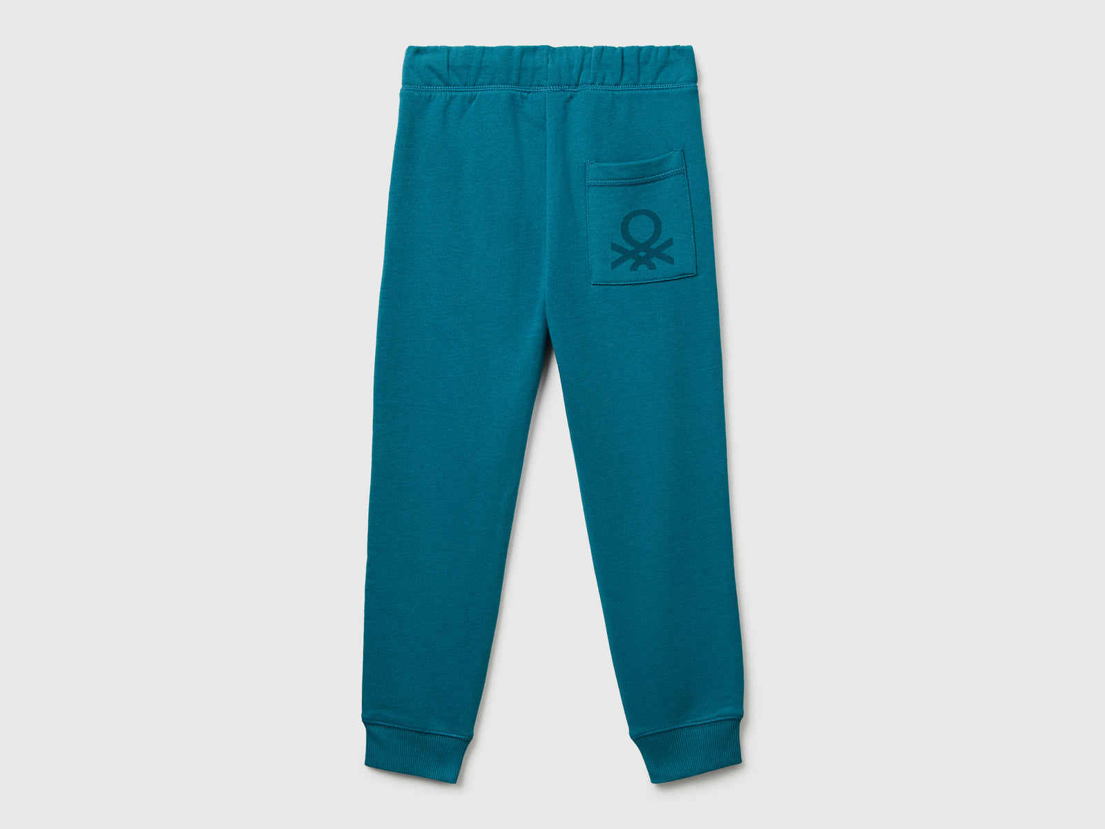 Pantaloni in felpa con logo da bambino verde ottanio 2 | Benetton Outlet
