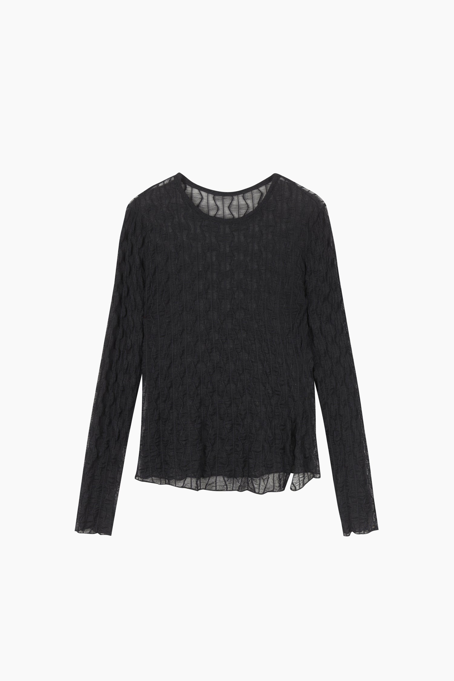 Maglietta semi-trasparente sovrapposta da donna nero 3 | Sisley Outlet