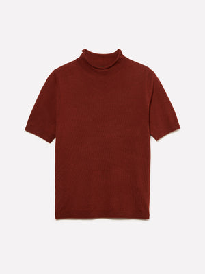 Maglia rosso mattone a mezze maniche