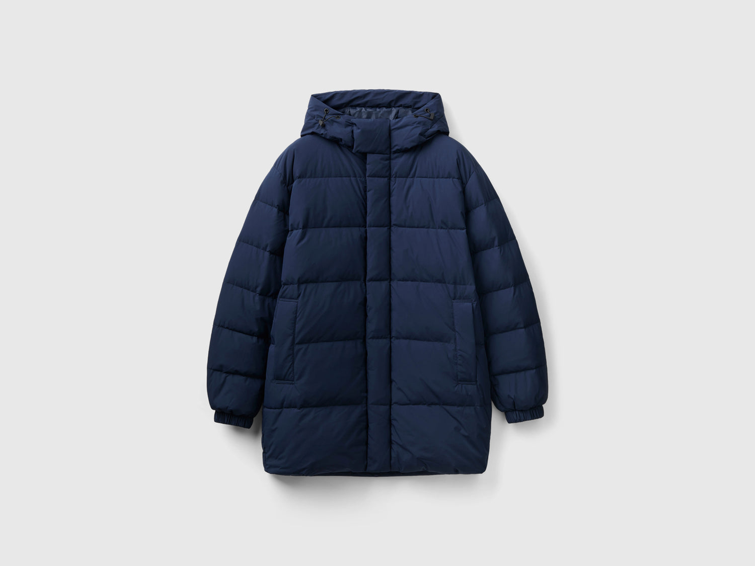 Piumino lungo imbottito con piuma riciclata da uomo blu scuro | Benetton Outlet