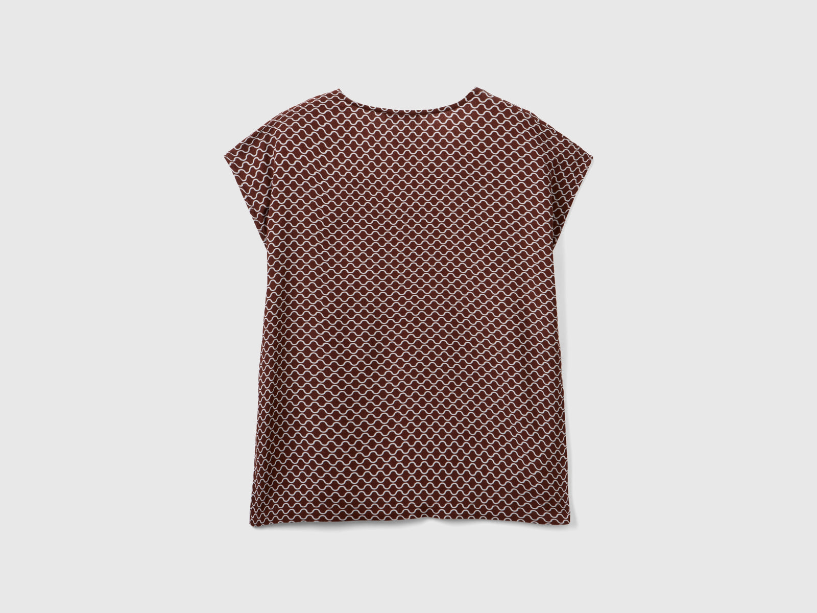 Blusa smanicata stampata da donna marrone 2 | Benetton Outlet