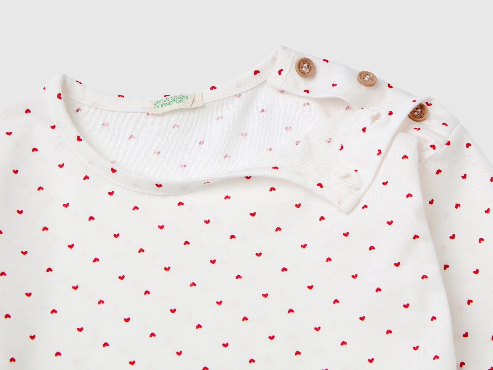 Maglietta fantasia a manica lunga da neonato bianco 2 | Benetton Outlet