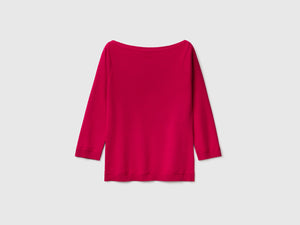 Maglia 100% cotone con scollo a barchetta
