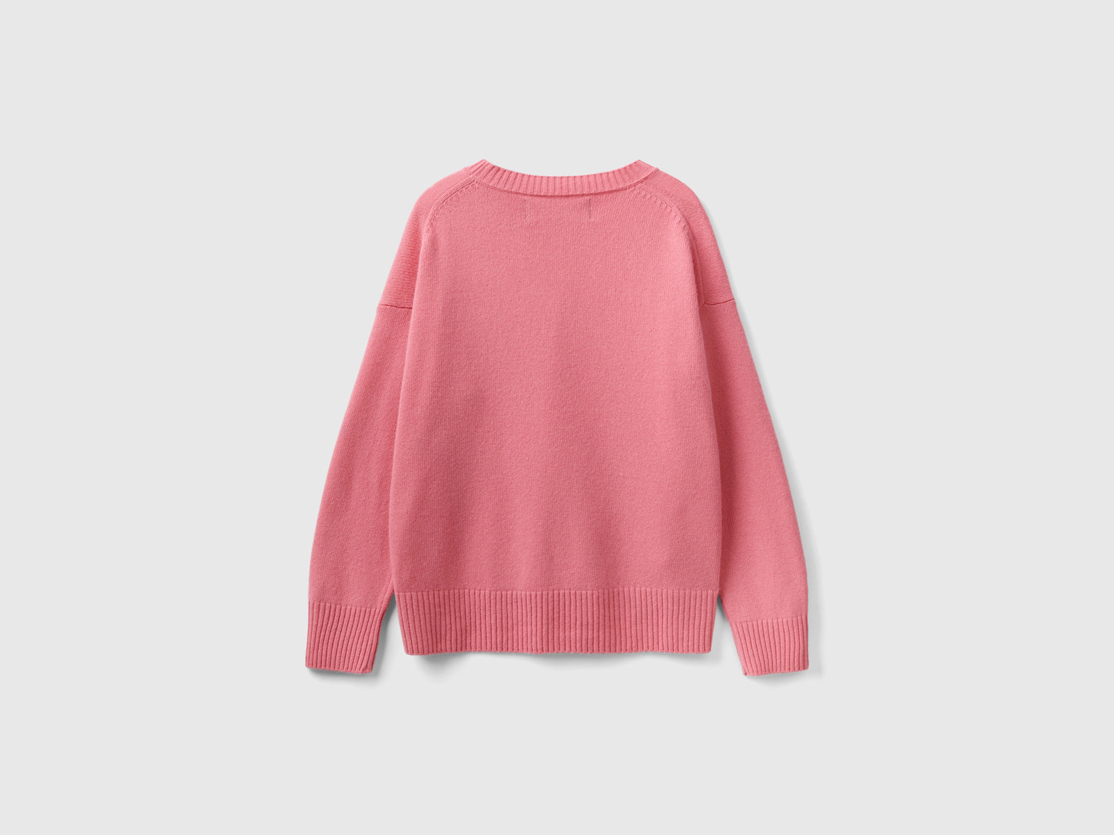 Maglia boxy fit in misto lana da donna rosa 2 | Benetton Outlet