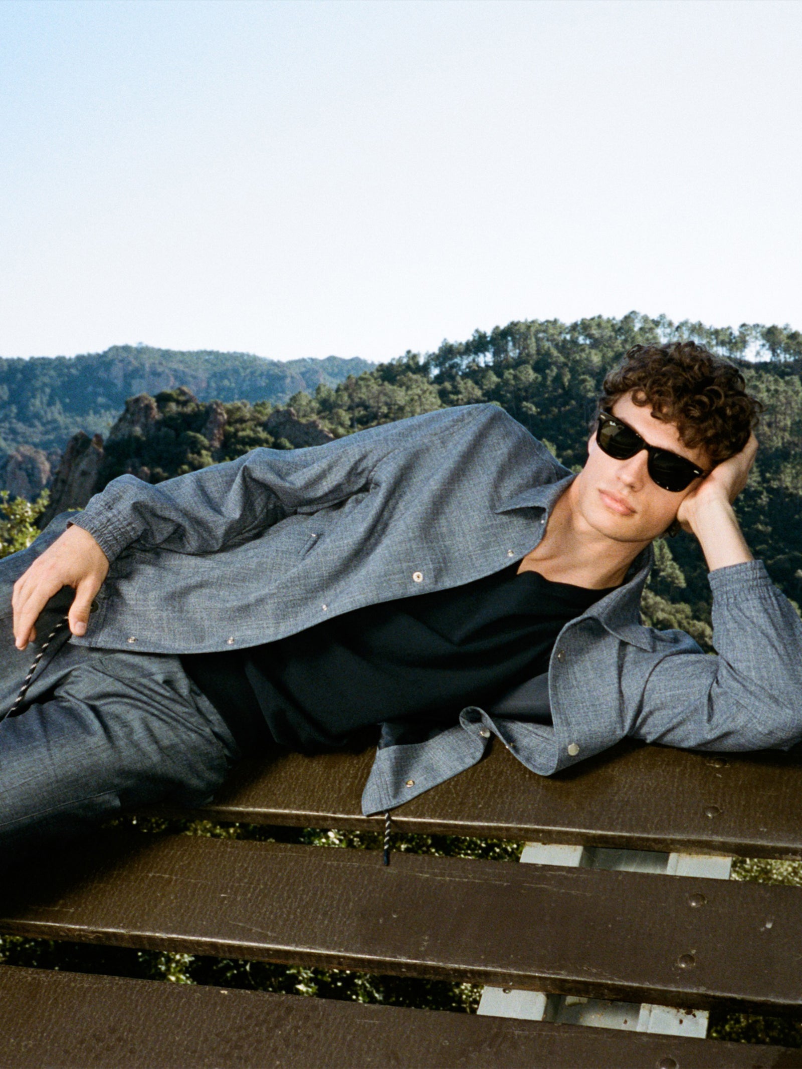 Giacca tinto filo da uomo blu 2 | Sisley Outlet