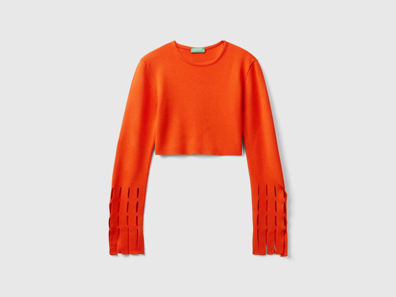 Maglia cut out cropped da donna rosso | Benetton Outlet