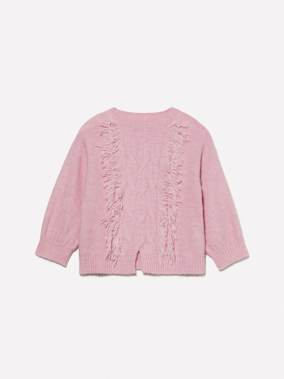 Maglia con treccia e frange