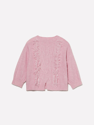 Maglia con treccia e frange