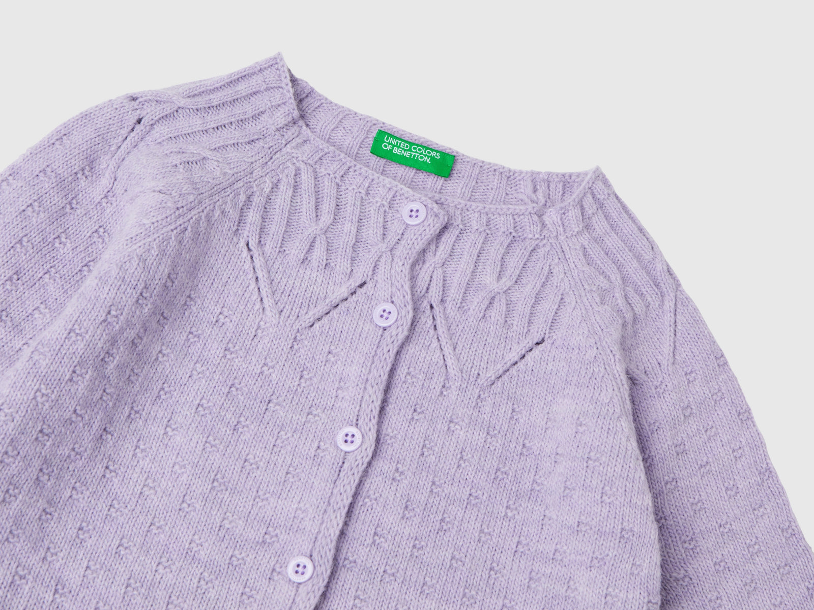 Cardigan with openwork details da bimba lilla 3 | Benetton Outlet