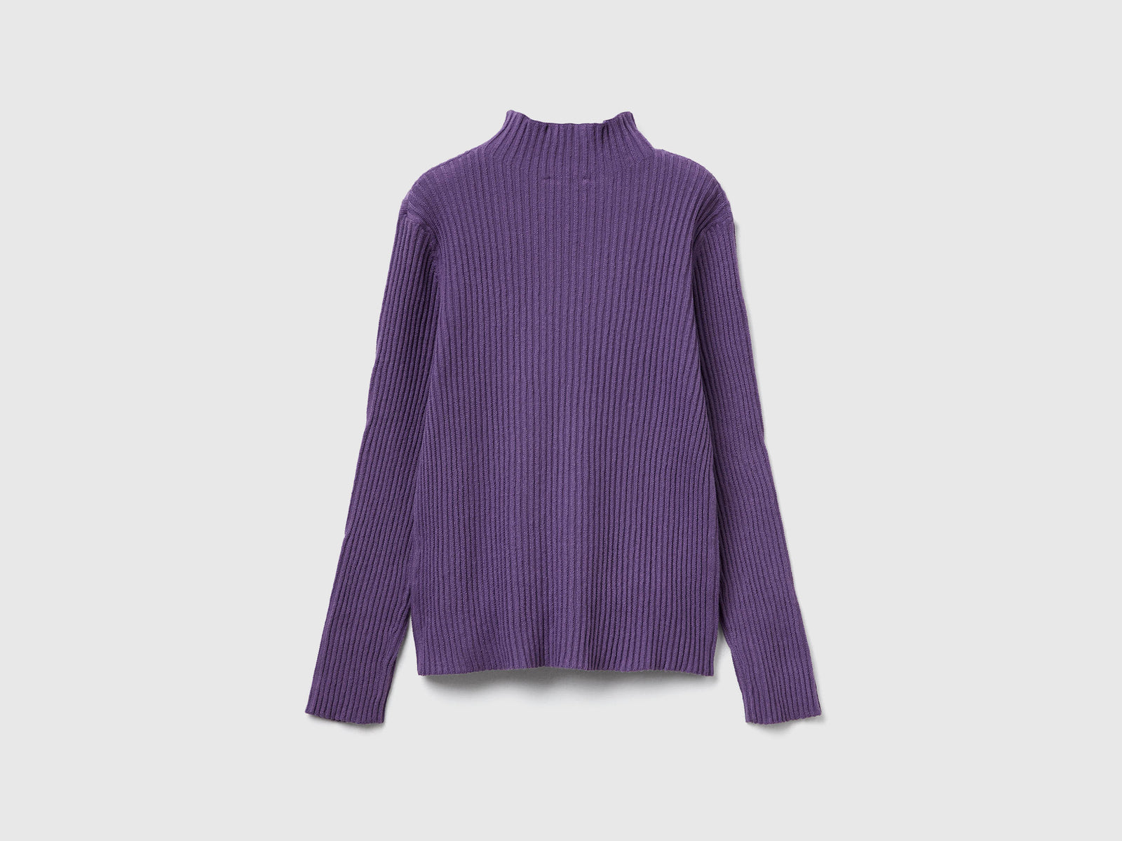 Maglia con collo alto a costine da bambina viola 2 | Benetton Outlet